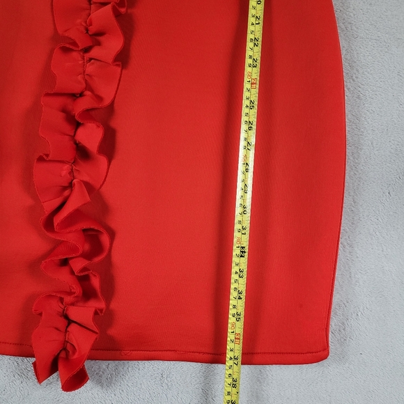 Elegant Red Ruffle Dress - Picture 9 of 11